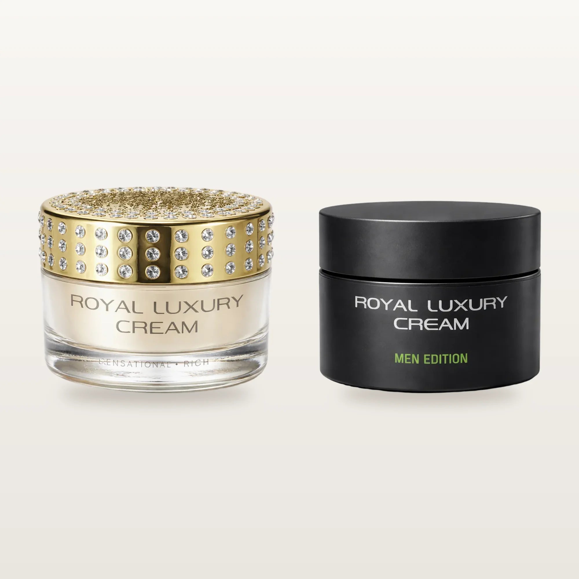 Royal Luxury Paar-Set: Anti-Falten-Creme für Sie und Ihn, zwei Tiegel je 50 ml